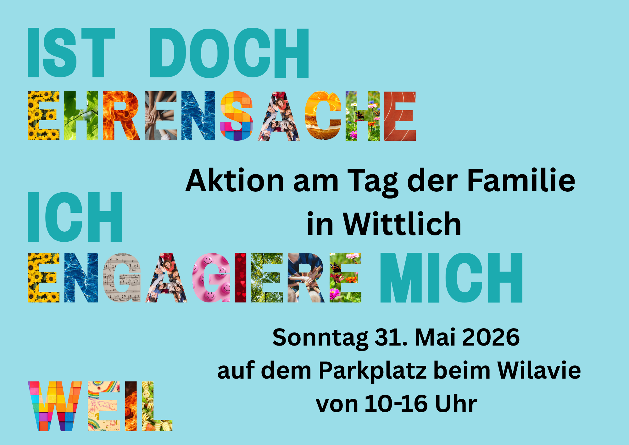 Aktion am Tag der Familie in Wittlich am 31. Mai 2026 Ist doch Ehrensache Ich engagiere mich, weil