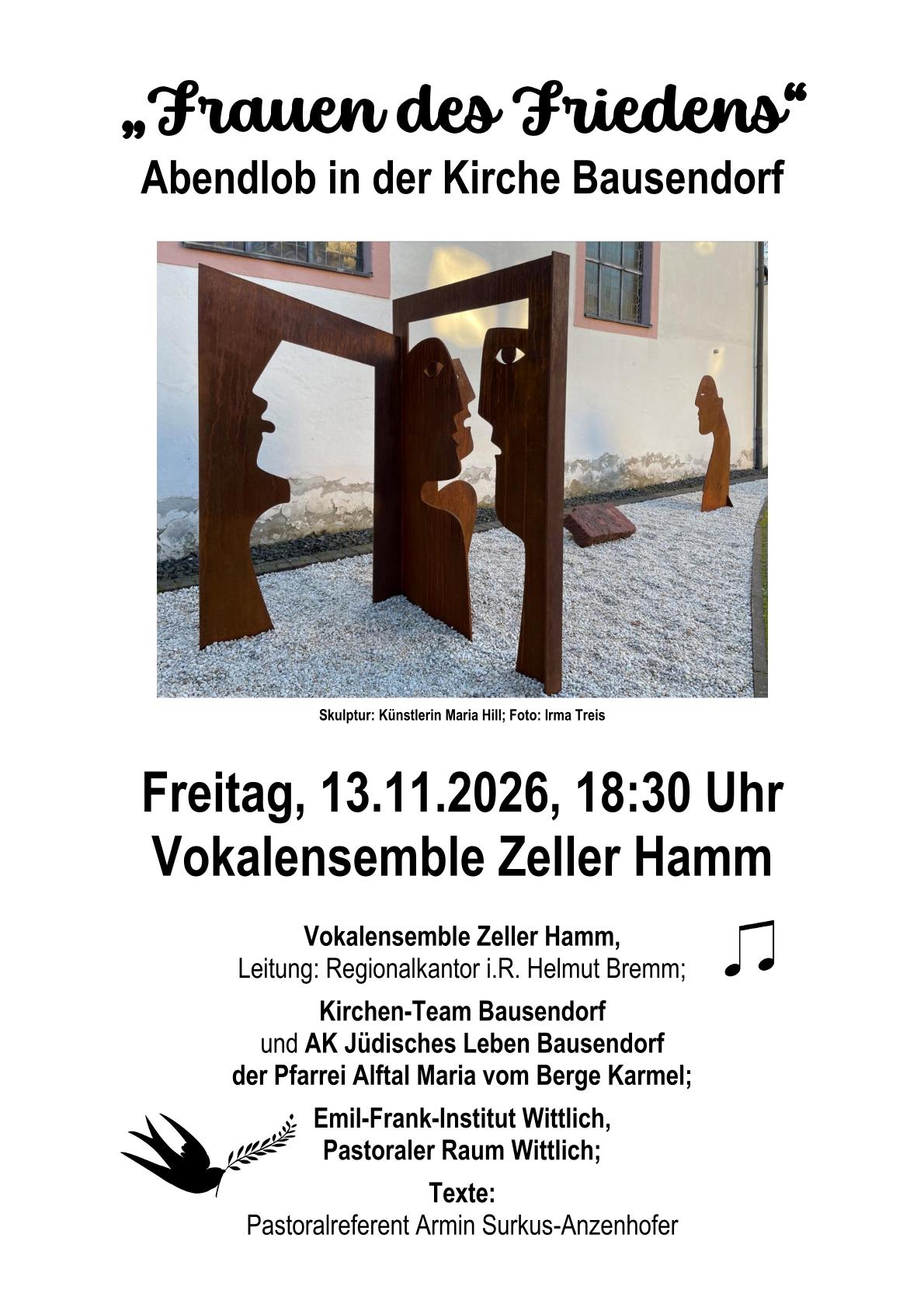 Abendlob 2026 mit Vokalensemble Zeller Hamm Plakat
