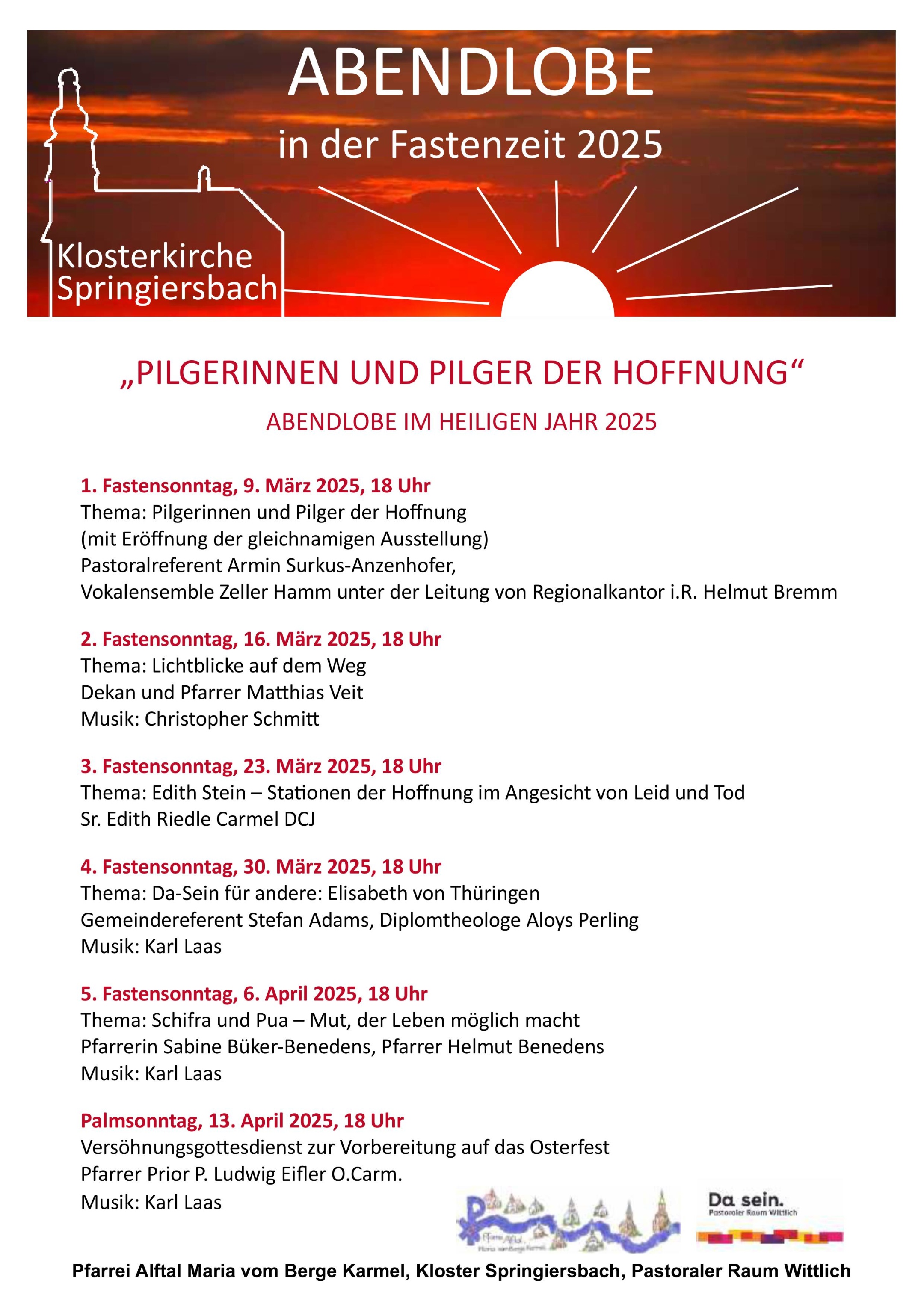 Abendlobe in der Fastenzeit 2025 Plakat