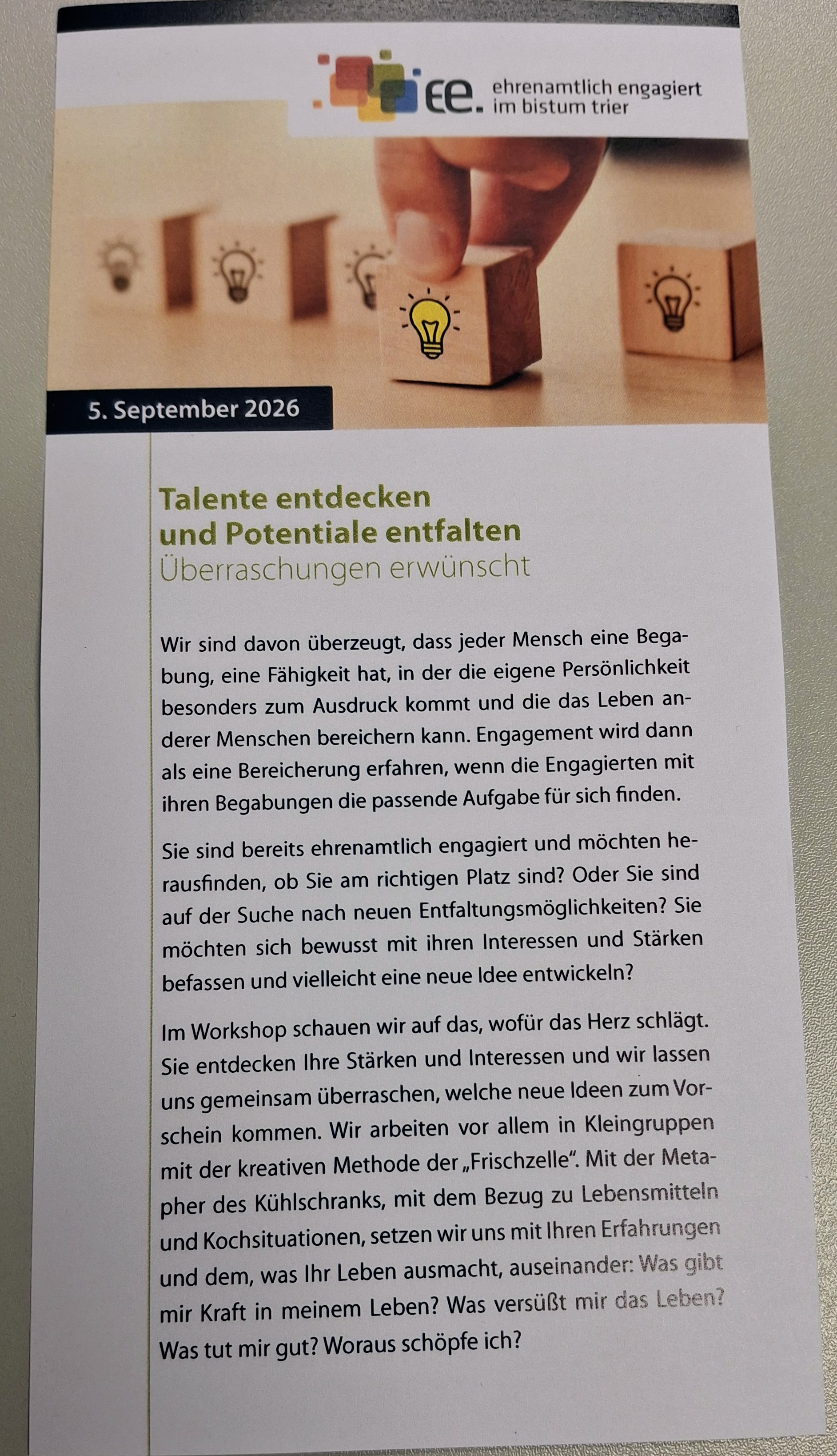 Ausschreibung Talente entdecken