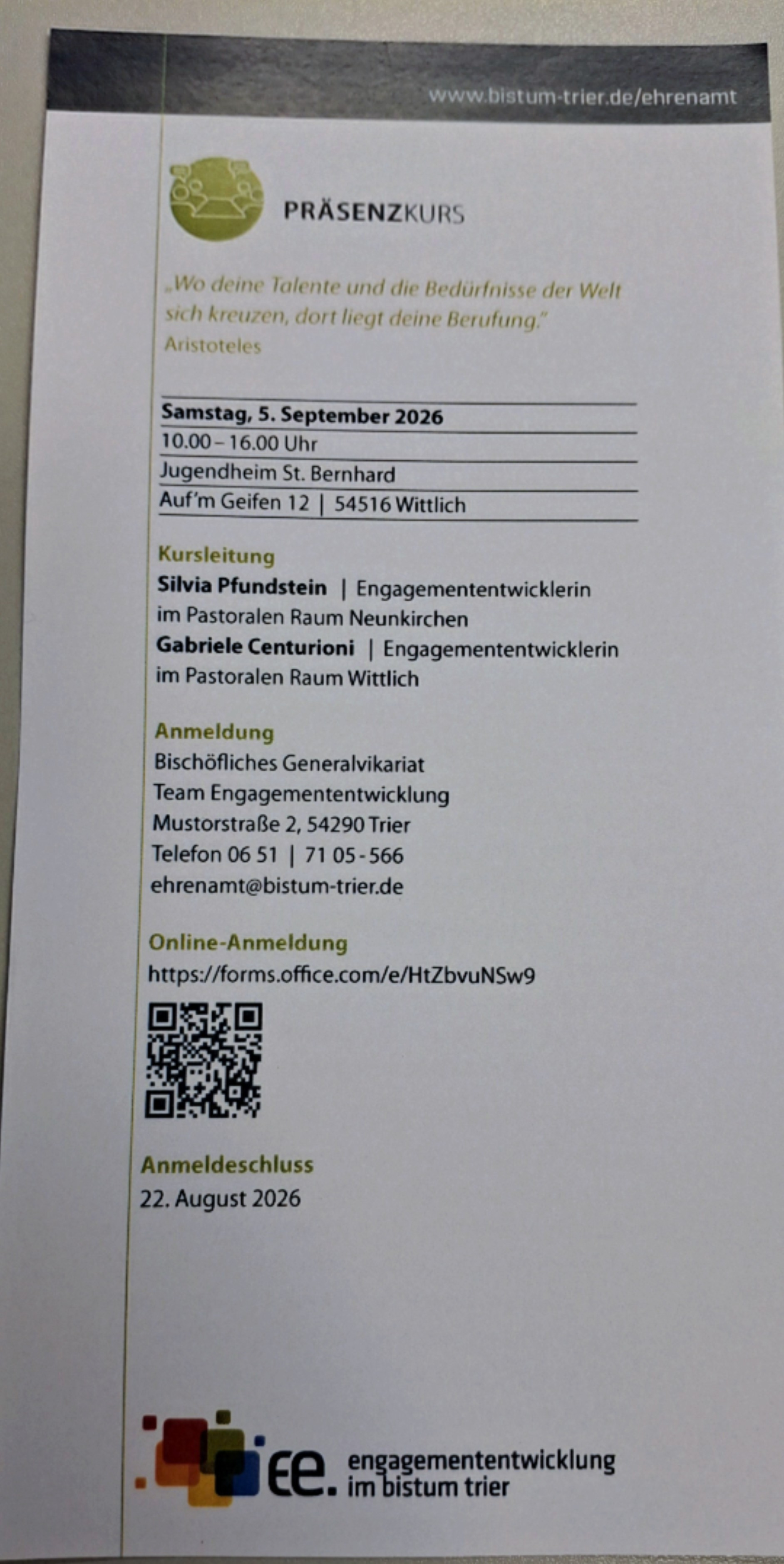 Ausschreibung Talente entdecken