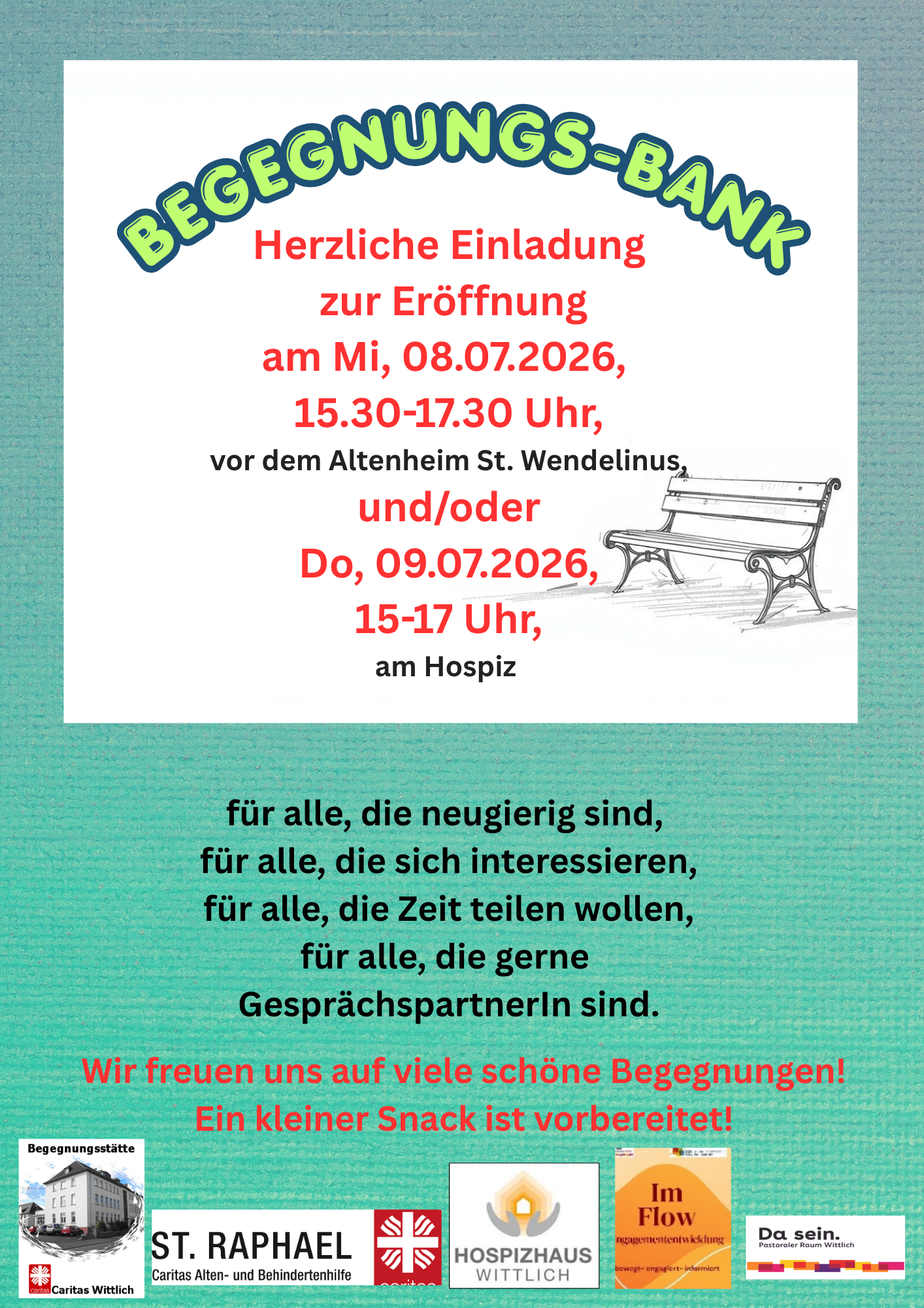 Begegnungs-Bank Einladung zur Eröffnung