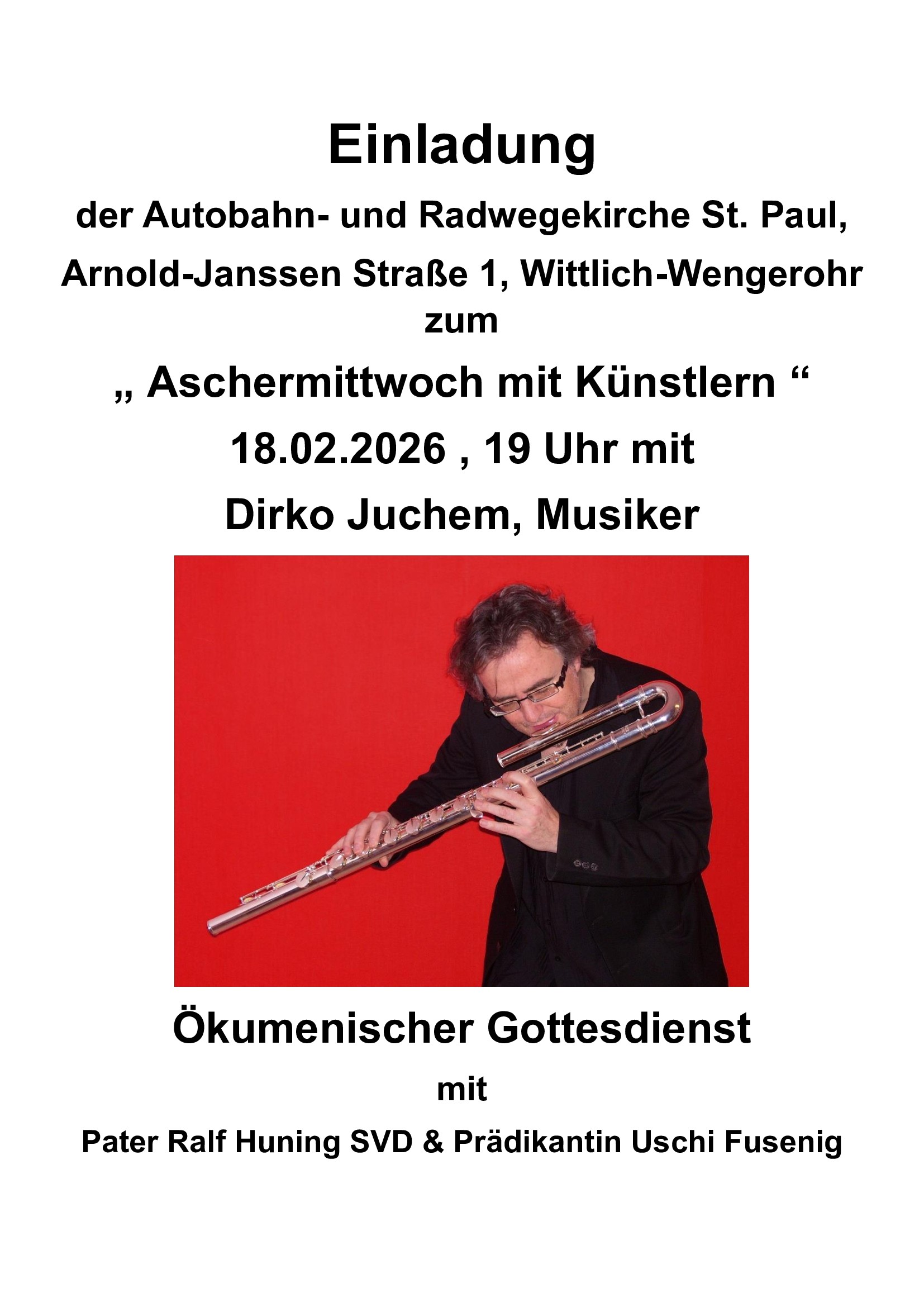 Aschermittwoch mit Künstlern 18.02.2026 mit Dirko Juchem, Musiker