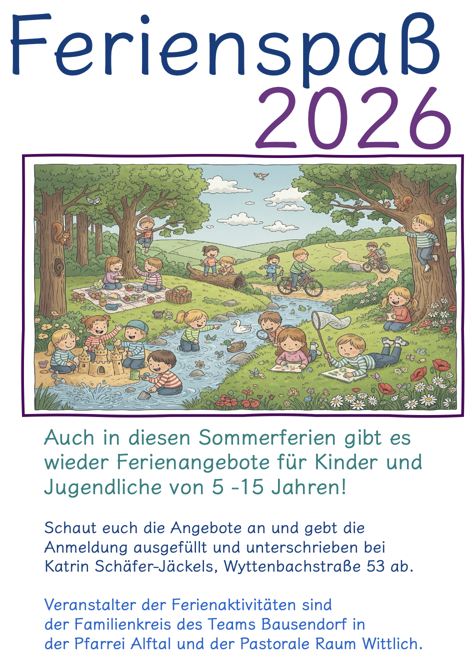 Ferienspaß 2026 Bausendorf Pfarrei Alftal