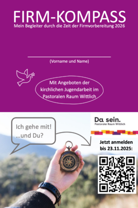 Titelbild des Firm-Kompass 2026: Hand hält Kompass in den Horizont