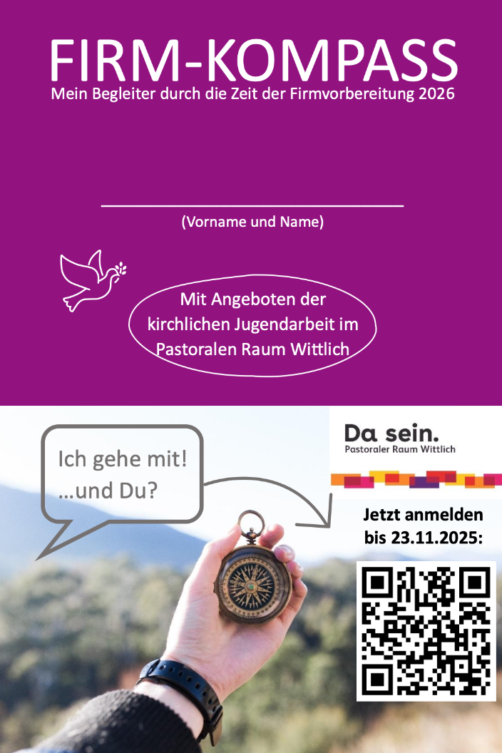 Titelbild des Firm-Kompass 2026: Hand hält Kompass in den Horizont