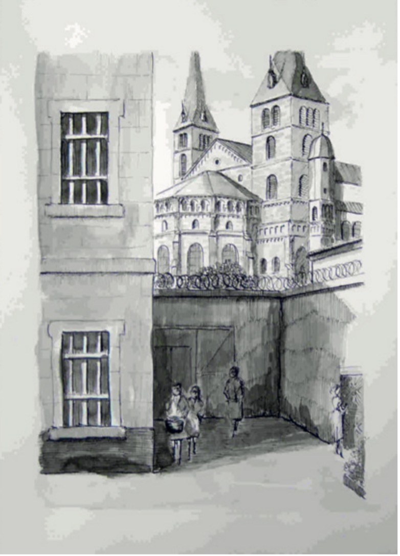 G. Prinz, Zeichnungen aus dem Gefängnis Trier, Windstraße, 1985 Aquarell u. Tusche auf Karton, Foto: Museum am Dom