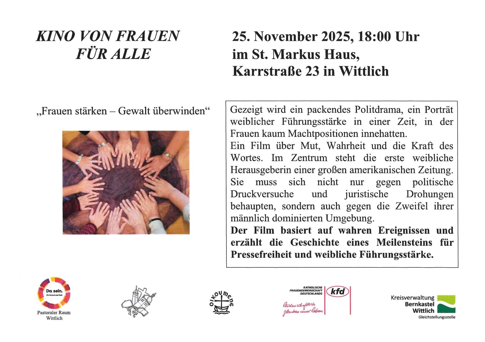 Kino von Frauen für Alle am 25.11.2025