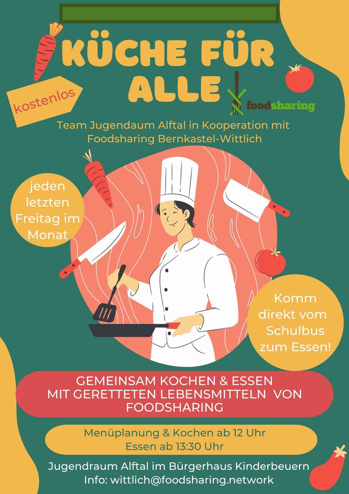 Plakat zu Küche für alle im Alftal