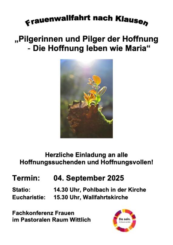 Plakat zur Frauenwallfahrt nach Klausen