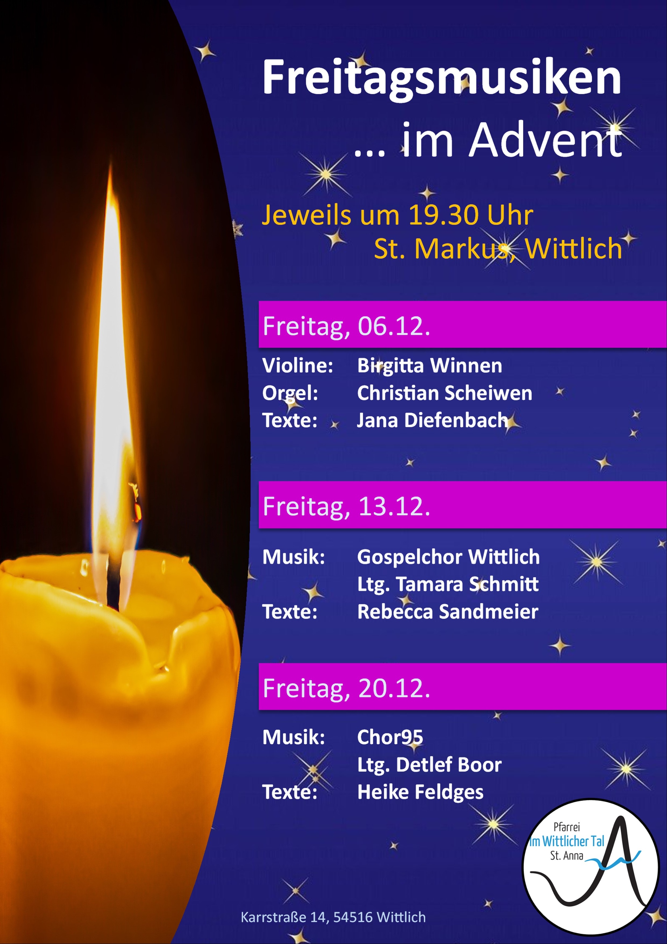 Plakat zu Freitagsmusiken im Advent
