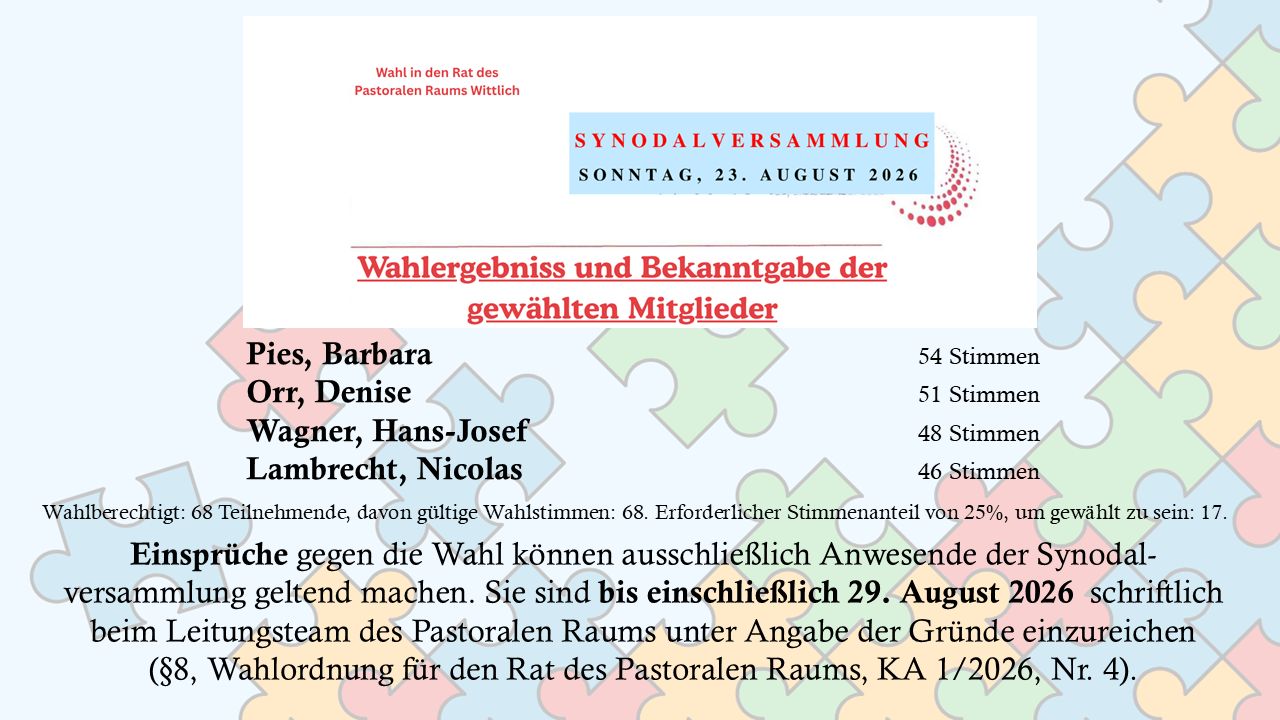 Wahlergebnis der Synodalversammlung für Homepage