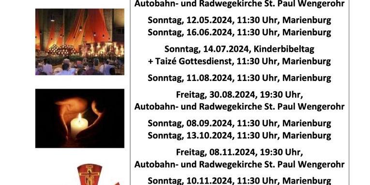 Gottesdienste miit Gesängen aus Taizé