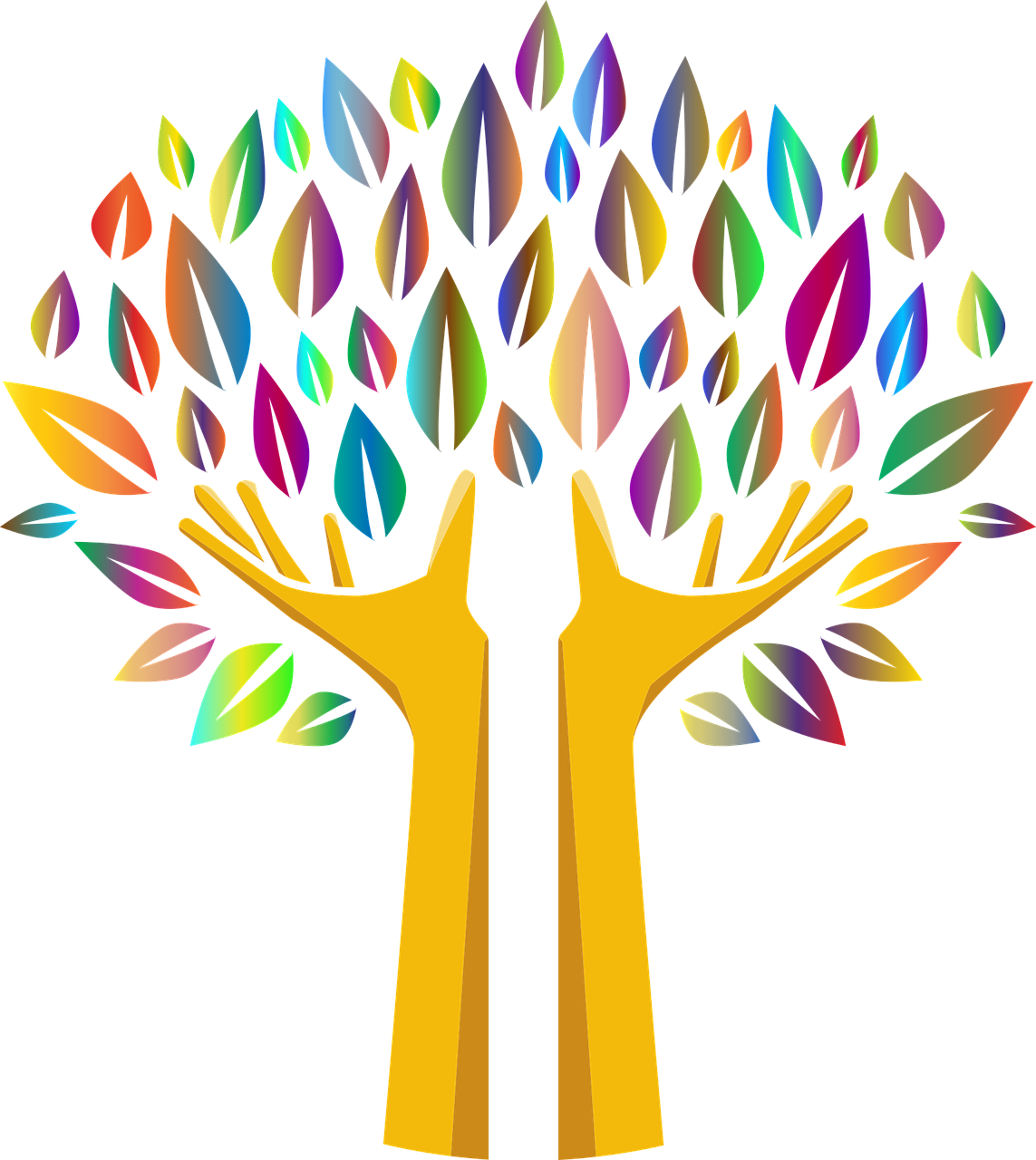 bunte Zeichnung von Baum mit Blättern