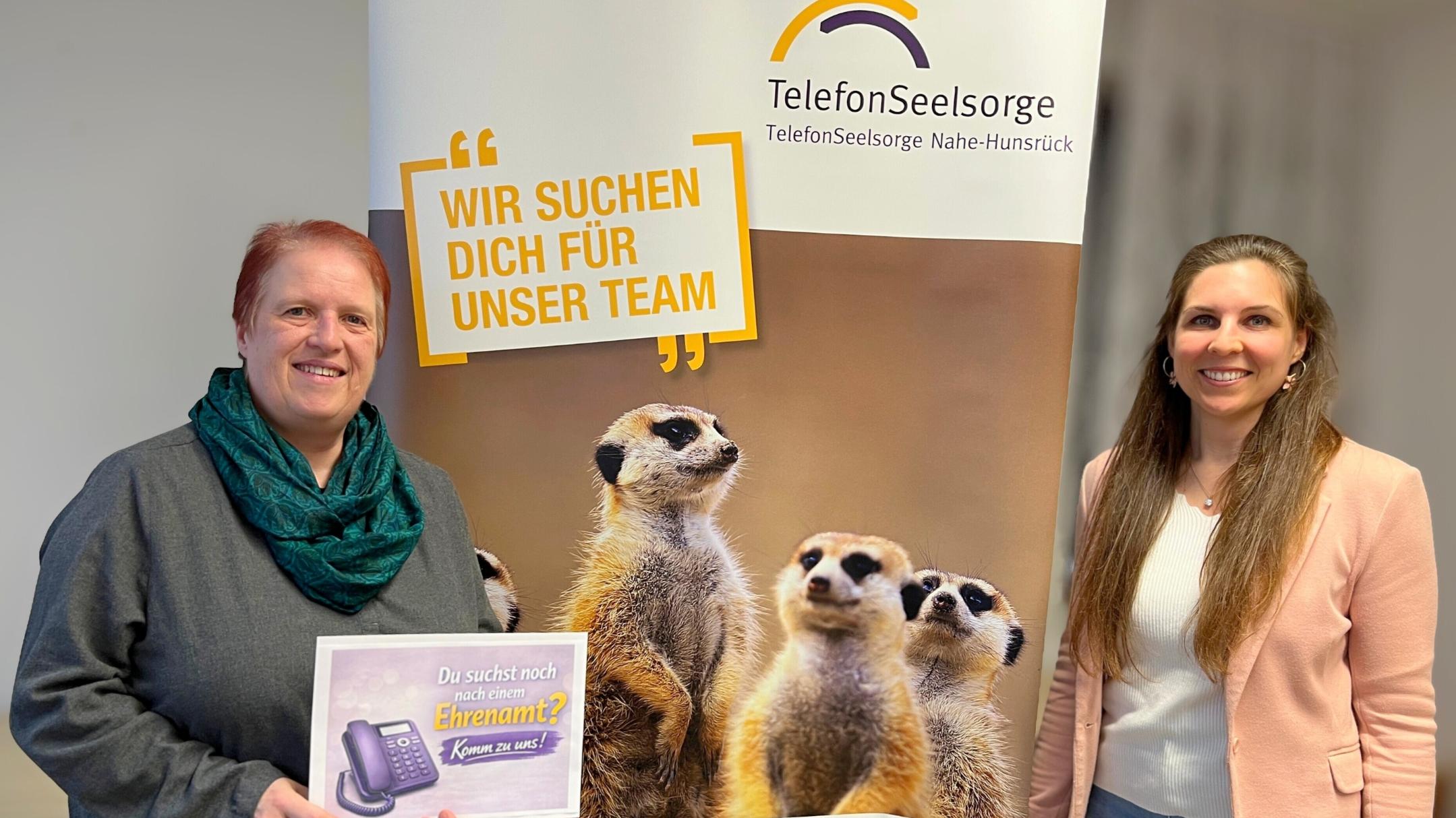 Das Leitungsteam der TelefonSeelsorge Nahe Hunsrück Sabine Stierle (links) und Vanessa Guhr.